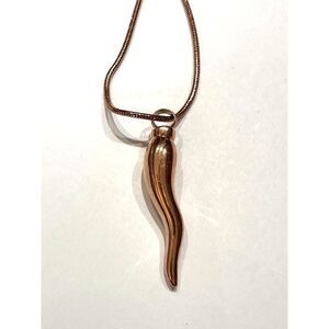 Rose Gold Italian Horn Cremation Urn Necklace - Cornicello Memorial Keepsake